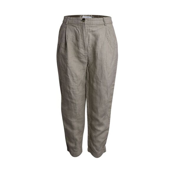 Co Relaxed Fit Trousers in Beige Linen - Picture 1 of 5